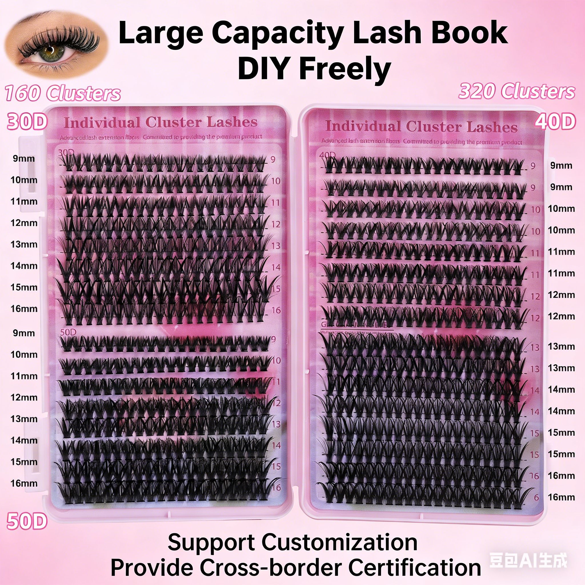 280 Clusters DIY Individual Cluster Lashes, 30D+40D Mixed 9-16mm False Eyelashes, Reusable Natural Look Eyelash Extensions with Tweezers, Soft & Lightweight, Easy to Apply at Home, Perfect for Daily
