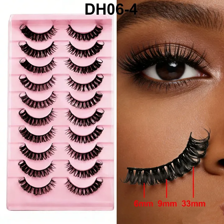 Fox Eye Glue-On Lashes 3D Volumized Curly Look  Hard Band for Stage & Daily Wear  Easy to Apply & Reusable Long-Lasting All Day Ideal for African Women Makeup  lashes,cluster lash set