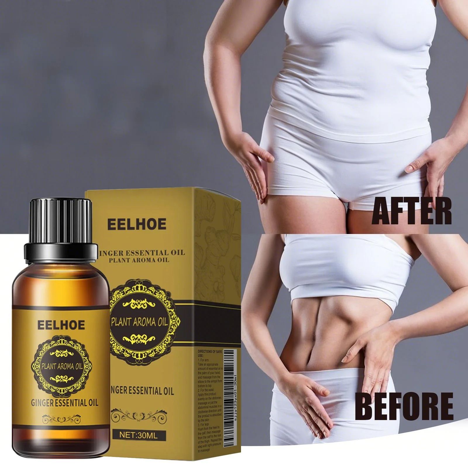 Ginger Slimming Essential Oil firming and tightening the abdomen reducing the belly shaping the thighs and hands of excess fat natural plant extracts massage use