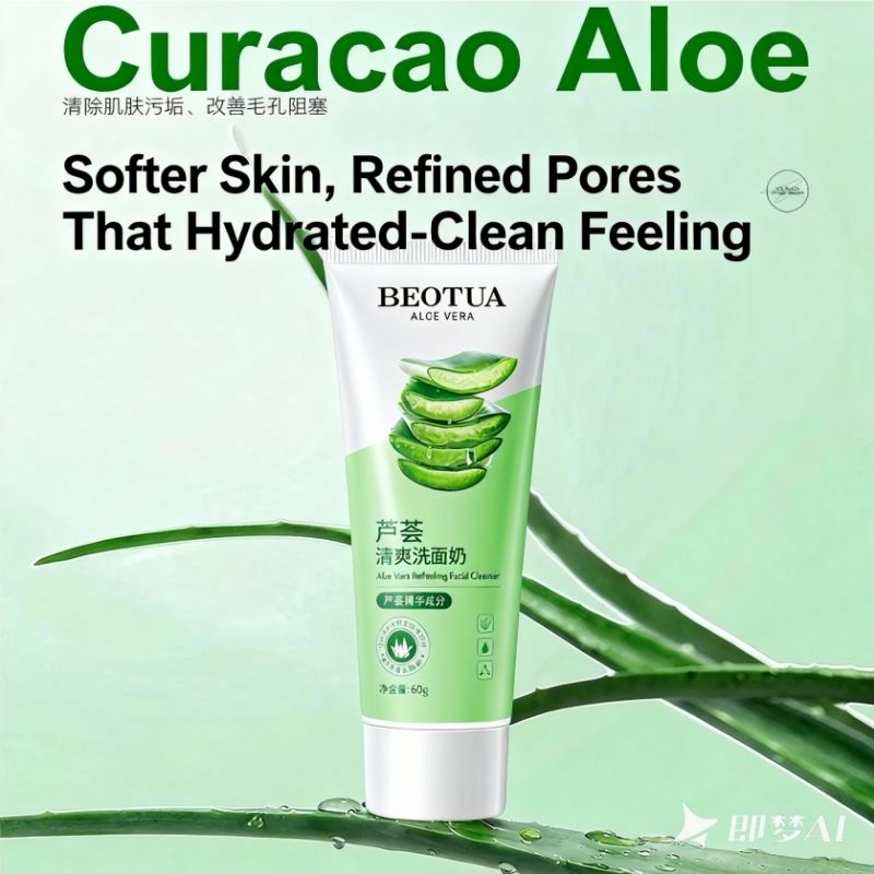 Natural Aloe Vera Facial Cleanser Aloe Vera Face Wash Aloe Vera Cleansing Gel Aloe Vera Foam Anti-Acne Refreshing Soothing Moisturizing Oil Control
