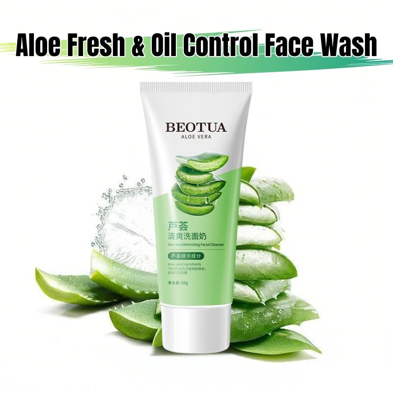 Natural Aloe Vera Facial Cleanser Aloe Vera Face Wash Aloe Vera Cleansing Gel Aloe Vera Foam Anti-Acne Refreshing Soothing Moisturizing Oil Control