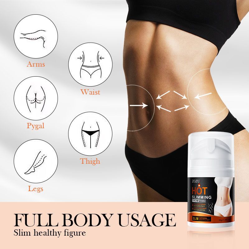 ZOZU Hot Slimming Cream Fat Burning Slimming Cream Anti-Cellulite Body Shaping Cream Lose Weight Thigh Belly Arm Fat Fast Acting Weight Loss Cellulite Treatment Natural Extract Firming Cream