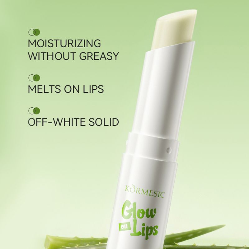 KORMESIC Natural Aloe Vera Lip Balm Moisturizing Hydrating Soothing Repair Dry Chapped Lips Soothes & Plumps Lips Reduces Lip Wrinkles & Restores Smoothness Non-Greasy Fast Absorbing Formula Lip Care