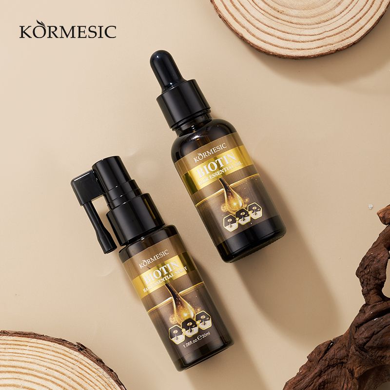 KORMESIC 2-in-1 Biotin Hair Essential Spray Oil Natural Ginger Extract Moisturizing Hair Deep Nourishing Hair Adds Shine Biotin Leave-In Treatment Repair Hair Damage Smooth Frizz Detangle Heat Protect