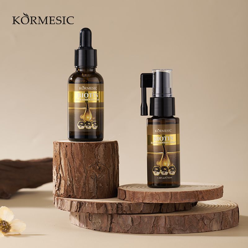 KORMESIC 2-in-1 Biotin Hair Essential Spray Oil Natural Ginger Extract Moisturizing Hair Deep Nourishing Hair Adds Shine Biotin Leave-In Treatment Repair Hair Damage Smooth Frizz Detangle Heat Protect