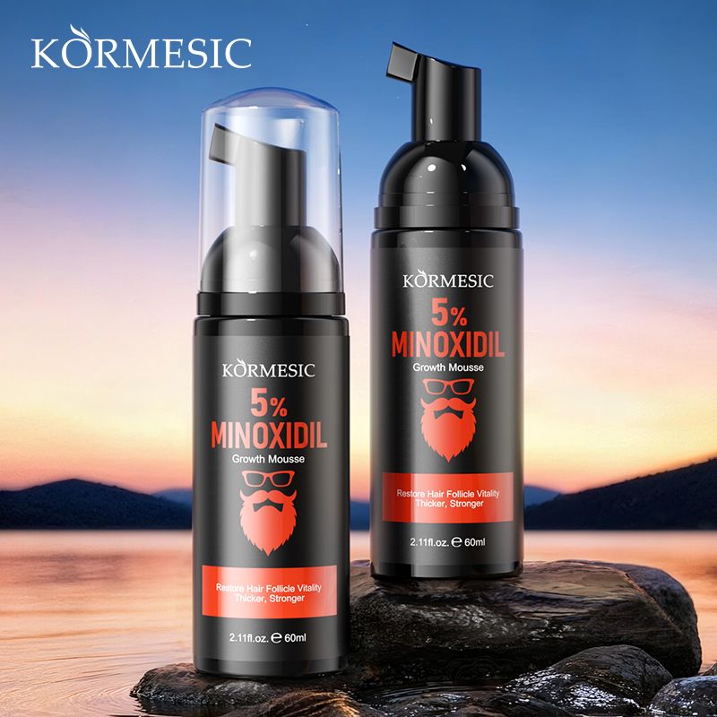 KORMESIC 5% Minoxidil Hair Beard Growth Foam Hair Regrowth Treatment Anti Hair Loss Activates Follicles Thicker Hair Fills Thin Spot Faster Hair Growth Strengthen Hair Stronger Hair Penetrating