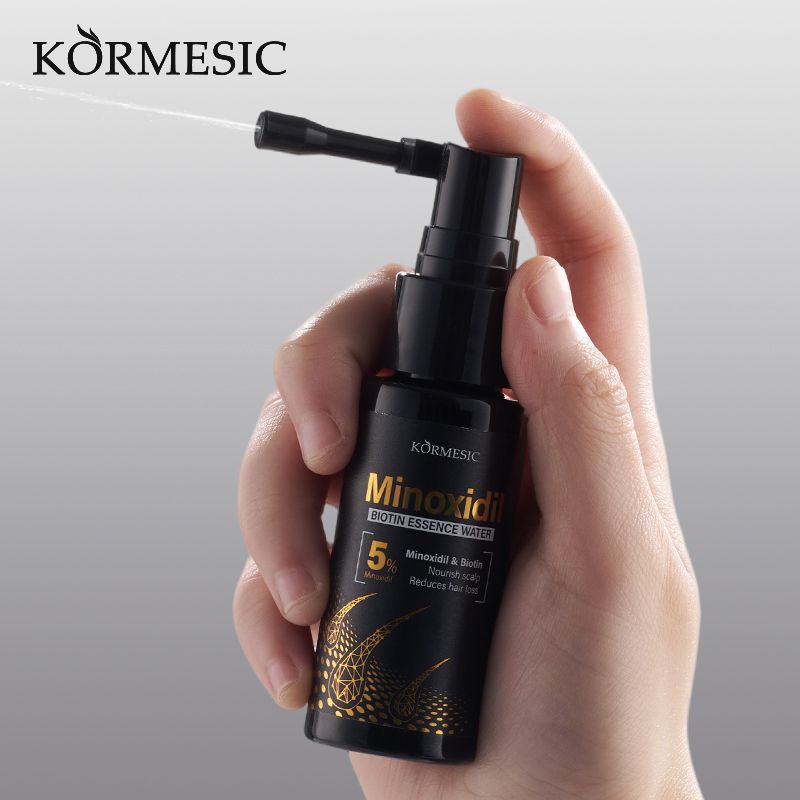 KORMESIC 5% Minoxidil & Biotin Hair Growth Serum Hair Regrowth Strengthen Hair Dual Action Anti Hair Loss Treatment Activates Hair Follicles for Thicker Stronger Hair Penetrating Fast Absorbing