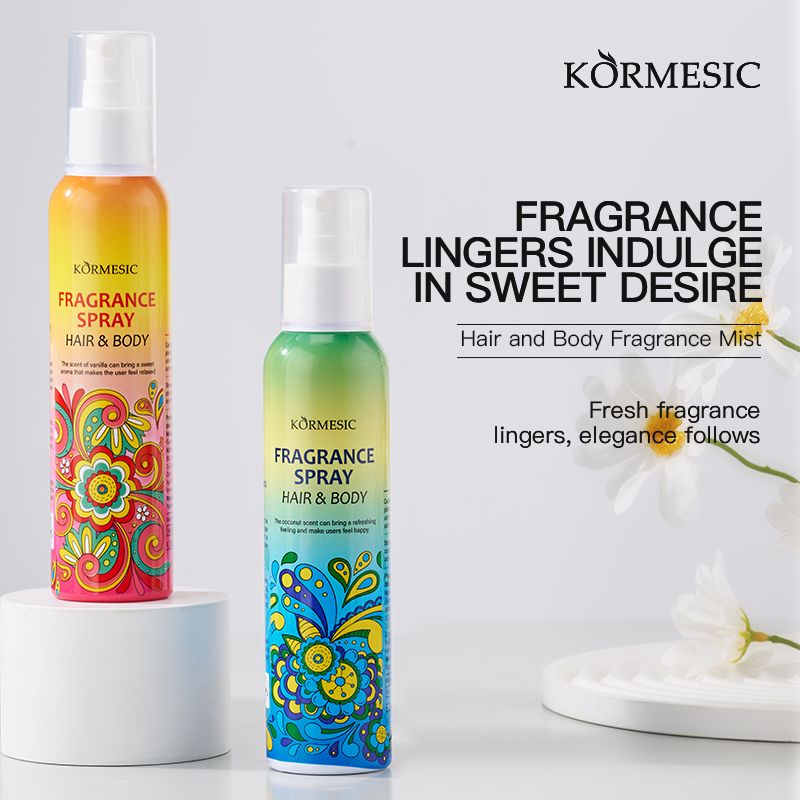 KORMESIC 2-in-1 Hair Body Fragrance Spray Long-Lasting Natural Scent Perfume Strong Fragrance Plant Extract Natural Extract Fresh Scent Body Mist Refreshing Coconut Milk Vanilla Milk All-Day Freshness