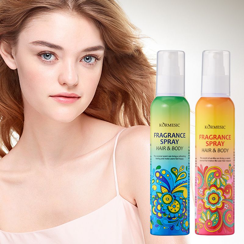 KORMESIC 2-in-1 Hair Body Fragrance Spray Long-Lasting Natural Scent Perfume Strong Fragrance Plant Extract Natural Extract Fresh Scent Body Mist Refreshing Coconut Milk Vanilla Milk All-Day Freshness