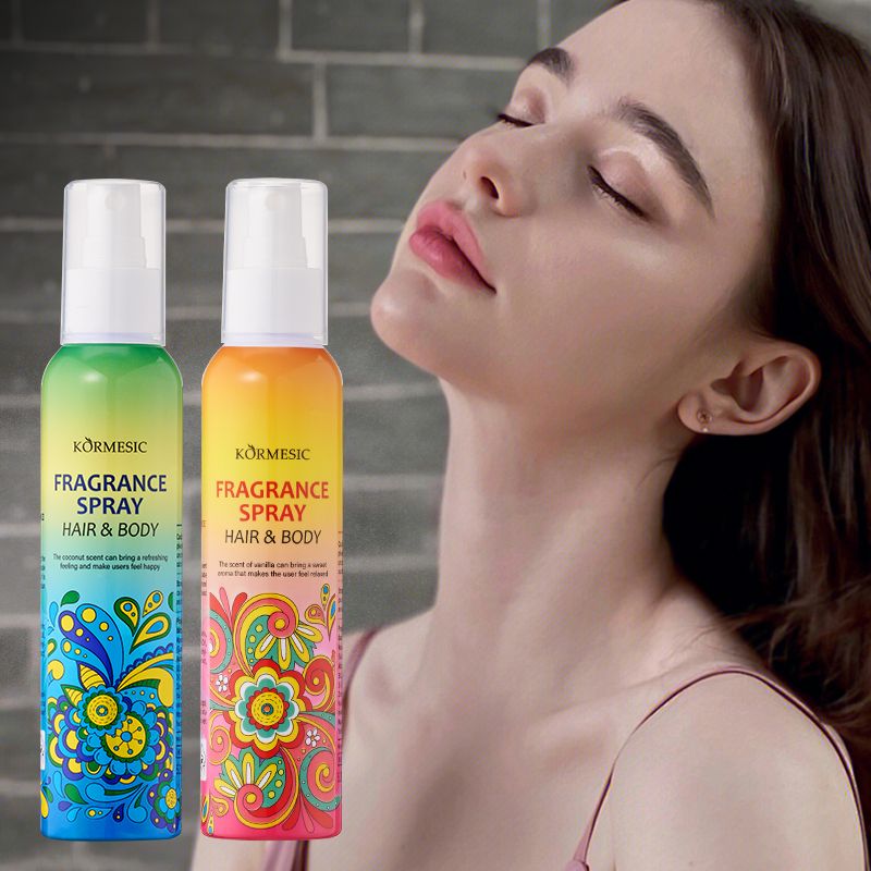 KORMESIC 2-in-1 Hair Body Fragrance Spray Long-Lasting Natural Scent Perfume Strong Fragrance Plant Extract Natural Extract Fresh Scent Body Mist Refreshing Coconut Milk Vanilla Milk All-Day Freshness