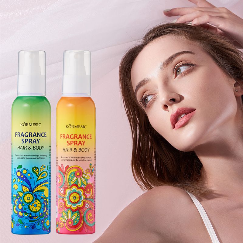 KORMESIC 2-in-1 Hair Body Fragrance Spray Long-Lasting Natural Scent Perfume Strong Fragrance Plant Extract Natural Extract Fresh Scent Body Mist Refreshing Coconut Milk Vanilla Milk All-Day Freshness
