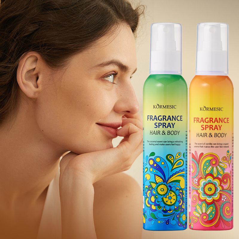 KORMESIC 2-in-1 Hair Body Fragrance Spray Long-Lasting Natural Scent Perfume Strong Fragrance Plant Extract Natural Extract Fresh Scent Body Mist Refreshing Coconut Milk Vanilla Milk All-Day Freshness