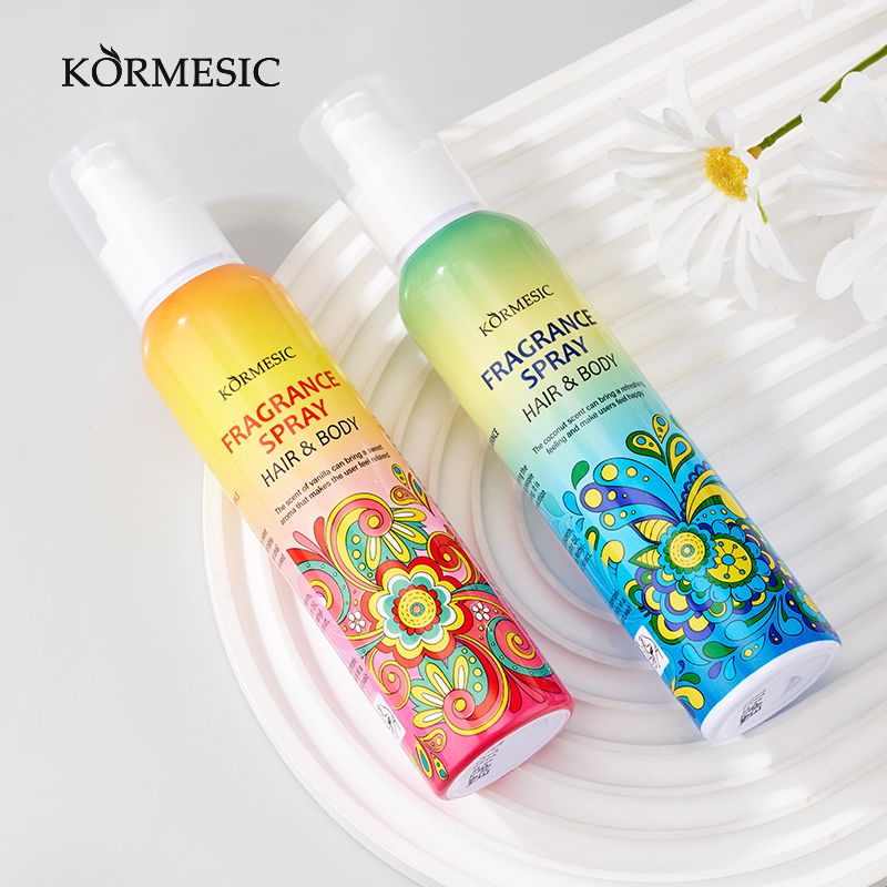 KORMESIC 2-in-1 Hair Body Fragrance Spray Long-Lasting Natural Scent Perfume Strong Fragrance Plant Extract Natural Extract Fresh Scent Body Mist Refreshing Coconut Milk Vanilla Milk All-Day Freshness