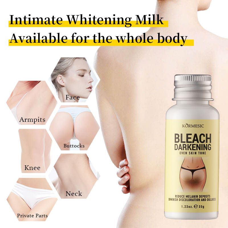 KORMESIC Niacinamide Body Whitening Cream Darkening Bleach Private Parts Underarm Inner Thigh Intimate Bleaching Serum Whiten Knee Butt Knuckles Brighten Cream Armpits Elbow Knees Joint Dark Spots