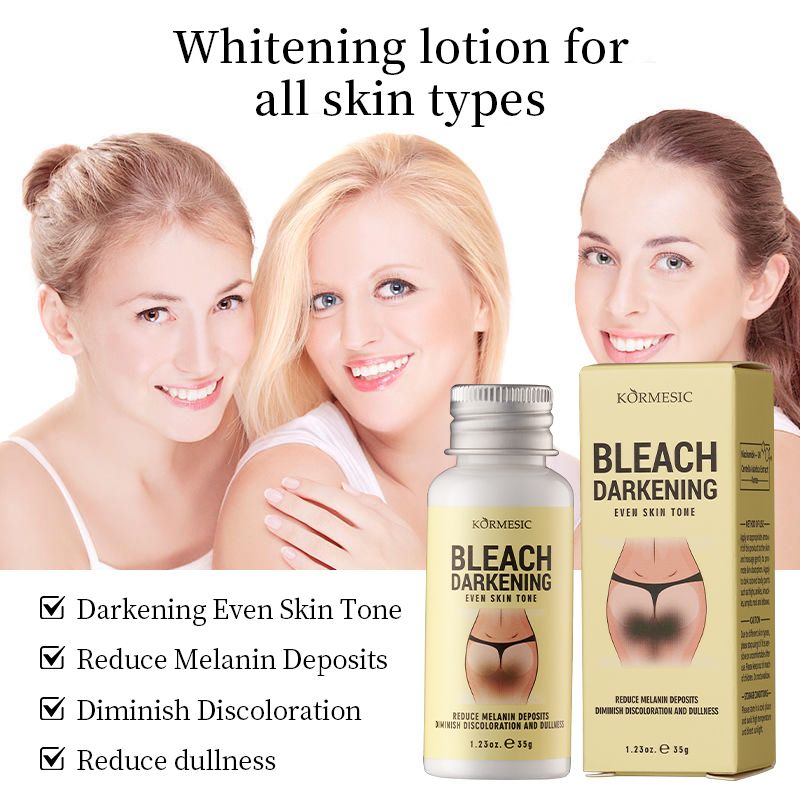KORMESIC Niacinamide Body Whitening Cream Darkening Bleach Private Parts Underarm Inner Thigh Intimate Bleaching Serum Whiten Knee Butt Knuckles Brighten Cream Armpits Elbow Knees Joint Dark Spots