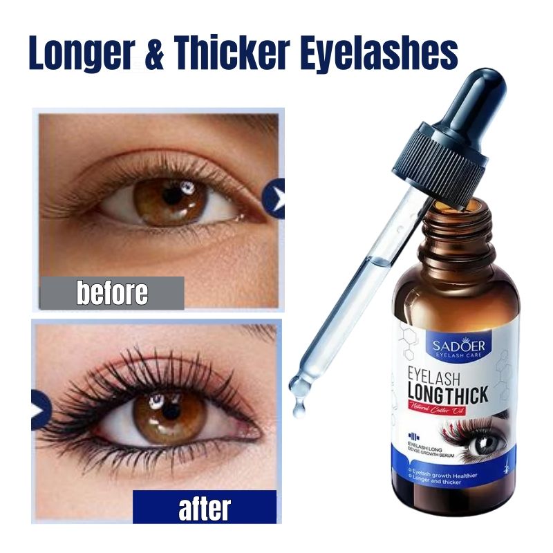 SADOER Natural Longer Eyelash Serum Longer Thicker Eyelashes Fuller Eyelashes Eyelash Serum Lash Growth Serum Eyelash Growth Oil Lash Enhancer Lash Growth Treatment Volumizing Lash Serum 30ml