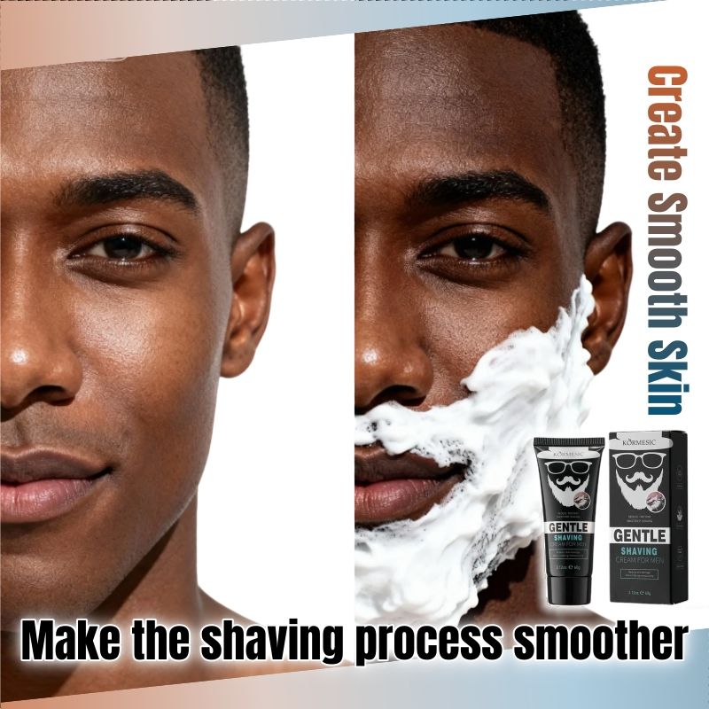 KORMESIC Man Shaving Cream Set Aloe Vera Extract Formula Sensitive Skin Ultra Gentle Smooth Shave Beard Safety Razors Prevents Hurt Skin Beard Shaving Foam Bump-Free Anti-Irritation Hydrating