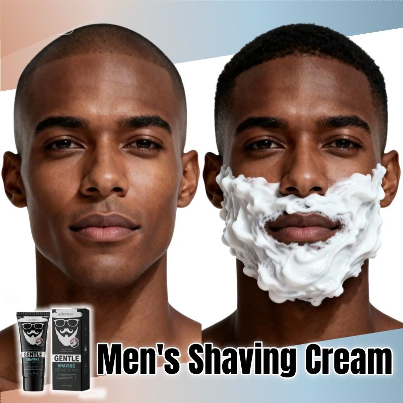 KORMESIC Man Shaving Cream Set Aloe Vera Extract Formula Sensitive Skin Ultra Gentle Smooth Shave Beard Safety Razors Prevents Hurt Skin Beard Shaving Foam Bump-Free Anti-Irritation Hydrating