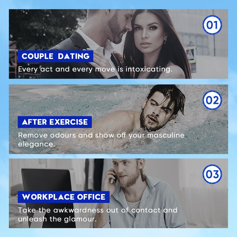 2pcs SADOER 2in1 men's perfume man deodorant stop sweating bead fluid- fresh cool sports perfume | cool ocean scent | oriental fragrance 48H long lasting anti sweat deodorizing refresh fragrant charm