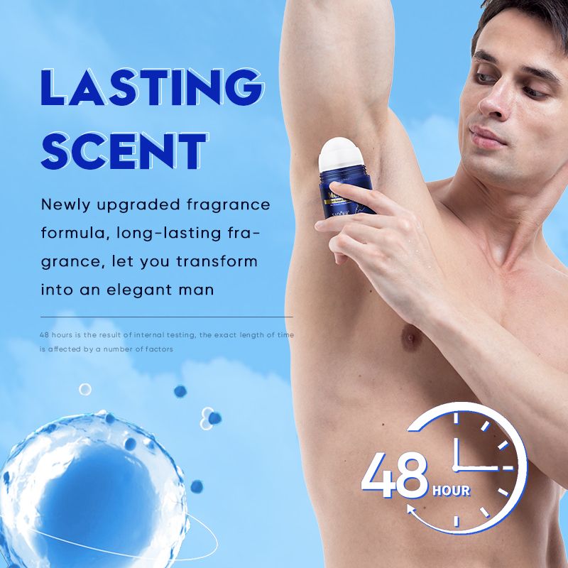 2pcs SADOER 2in1 men's perfume man deodorant stop sweating bead fluid- fresh cool sports perfume | cool ocean scent | oriental fragrance 48H long lasting anti sweat deodorizing refresh fragrant charm