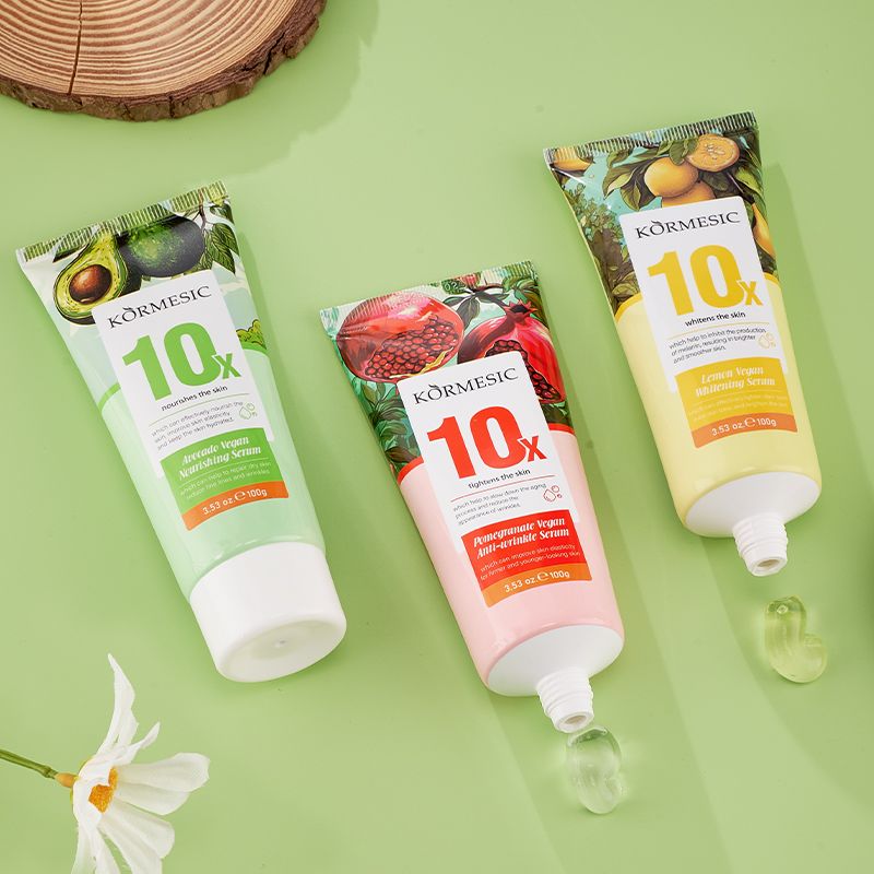 3pcs KORMESIC 10X Firm Moisturized Nourish Skin Care Set Pomegranate Avocado Lemon Serum Anti-Wrinkle Deep Hydration Whitening Essence Brightening Skincare Glowing Vitamin C Visible Repair 3*100g