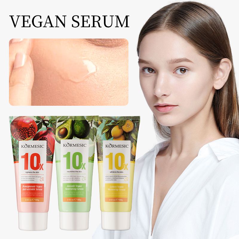 3pcs KORMESIC 10X Firm Moisturized Nourish Skin Care Set Pomegranate Avocado Lemon Serum Anti-Wrinkle Deep Hydration Whitening Essence Brightening Skincare Glowing Vitamin C Visible Repair 3*100g