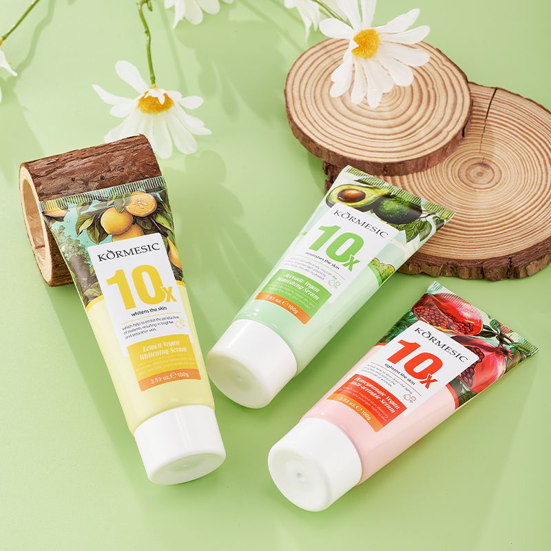 3pcs KORMESIC 10X Firm Moisturized Nourish Skin Care Set Pomegranate Avocado Lemon Serum Anti-Wrinkle Deep Hydration Whitening Essence Brightening Skincare Glowing Vitamin C Visible Repair 3*100g