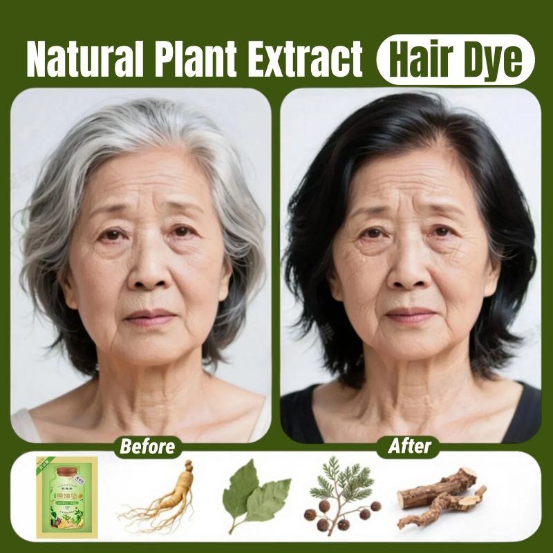 2pcs Black Hair Dye for Men Women White & Gray One Natural Hair Dye Hair Care Hair Natural Herbal Formula Hair Care Safe Hair Color Natural Plant Hair Coloring Kit Hair Colour Conditioning Hair Color