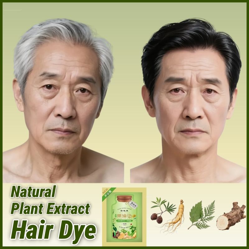 2pcs Black Hair Dye for Men Women White & Gray One Natural Hair Dye Hair Care Hair Natural Herbal Formula Hair Care Safe Hair Color Natural Plant Hair Coloring Kit Hair Colour Conditioning Hair Color