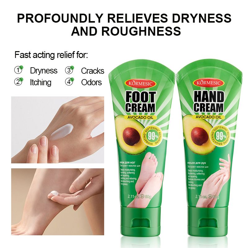 KORMESIC Avocad Hand Foot Chapped Cream Repair Cracked Heels Dry Cracked Feet Rescue Foot Cracks Split Heels Hard Skin & Cracks Heel Fissures Plantar Rhagades Painless Deep Skin Fissures Moisturizer