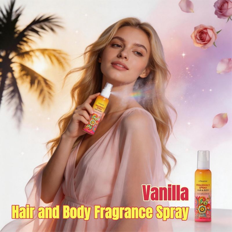 KORMESIC 2-in-1 Hair Body Fragrance Spray Long-Lasting Natural Scent Perfume Strong Fragrance Plant Extract Natural Extract Fresh Scent Body Mist Refreshing Coconut Milk Vanilla Milk All-Day Freshness