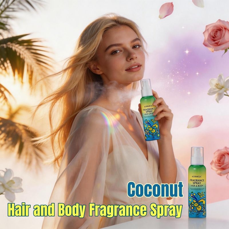 KORMESIC 2-in-1 Hair Body Fragrance Spray Long-Lasting Natural Scent Perfume Strong Fragrance Plant Extract Natural Extract Fresh Scent Body Mist Refreshing Coconut Milk Vanilla Milk All-Day Freshness