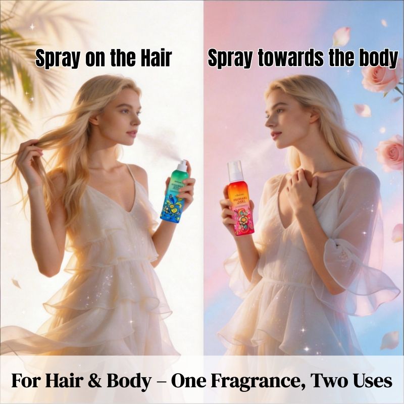 KORMESIC 2-in-1 Hair Body Fragrance Spray Long-Lasting Natural Scent Perfume Strong Fragrance Plant Extract Natural Extract Fresh Scent Body Mist Refreshing Coconut Milk Vanilla Milk All-Day Freshness