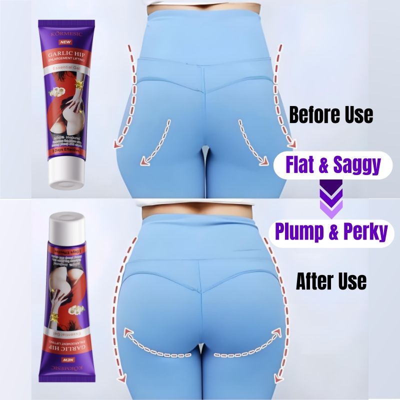 KORMESIC Garlic Butt & Hip Enlargement Oil Garlic Hip Lift Gel Buttock Enhancement Cream Lift Firm Hip Plump Buttock Tighten Sagging Skin Boost Elasticity Up Ass Oil Big Butt Booster Cream