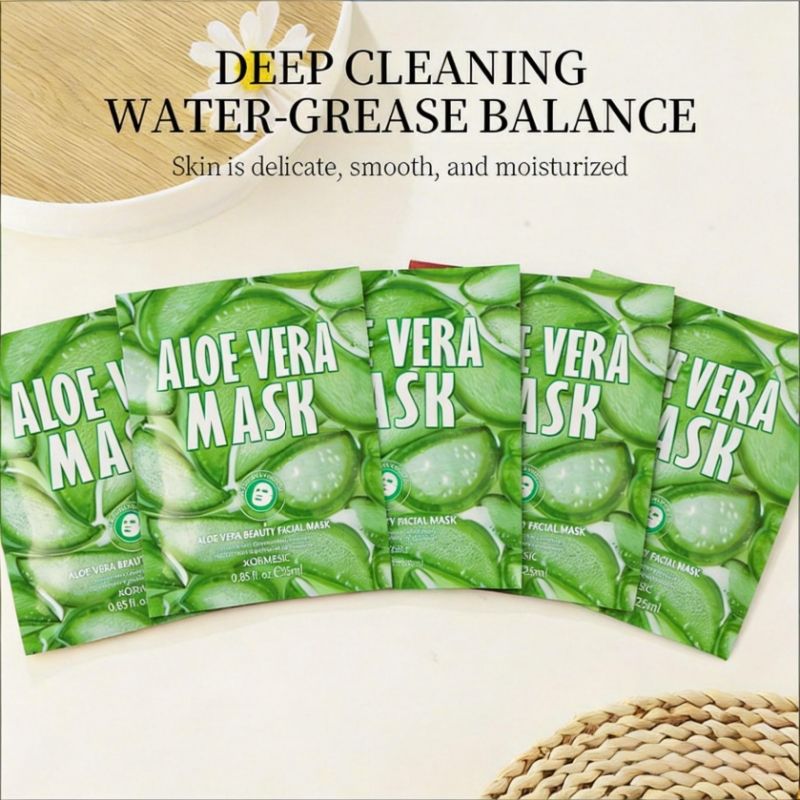 KORMESIC Natural Aloe Vera Face Mask Natural Extract Deep Hydration Moisturizing Whitening Cooling Soothes Sunburn Redness Calms Irritation Sunburn Relief Repair Dry Skin Fast Absorbing After Sun Care