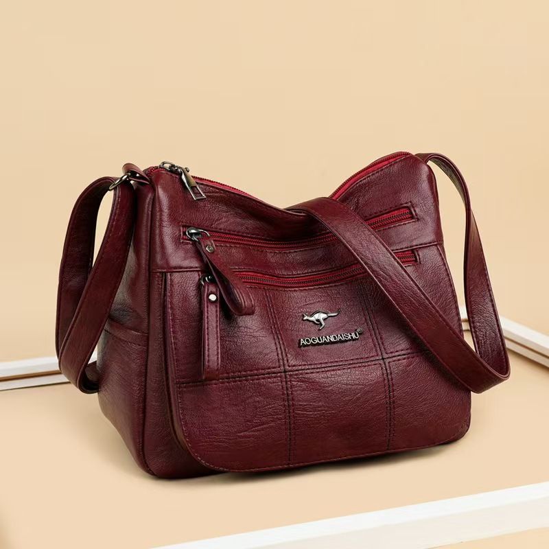 The New Trendy Single-Shoulder Bag With A Retro Style And Soft Leather Is A Mom Bag Suitable For Casual Shopping It Is A Lightweight Cross-body Bag That Is The Top Quality Product On The Entire Intern