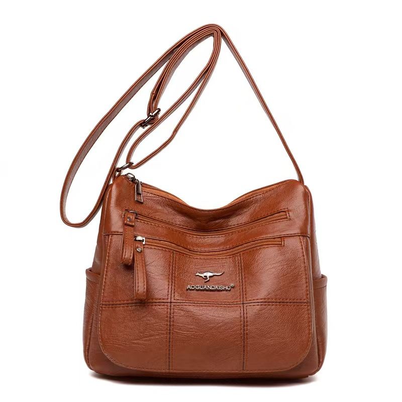 The New Trendy Single-Shoulder Bag With A Retro Style And Soft Leather Is A Mom Bag Suitable For Casual Shopping It Is A Lightweight Cross-body Bag That Is The Top Quality Product On The Entire Intern
