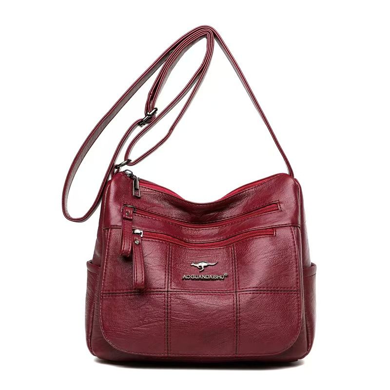The New Trendy Single-Shoulder Bag With A Retro Style And Soft Leather Is A Mom Bag Suitable For Casual Shopping It Is A Lightweight Cross-body Bag That Is The Top Quality Product On The Entire Intern
