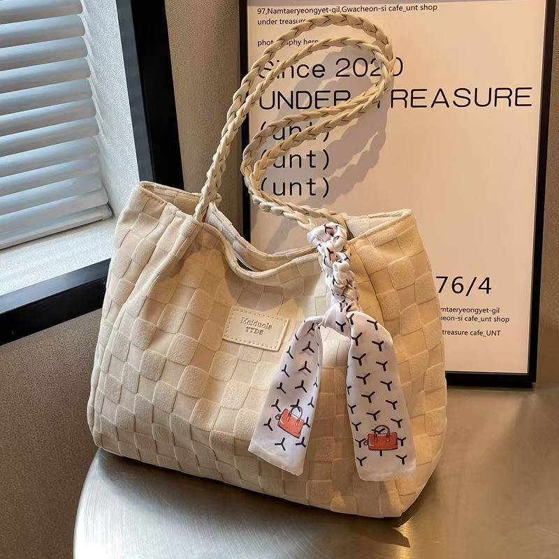 Spring New Large Capacity Handbag - Women's Casual Multi-purpose Canvas Shoulder Bag With High-Quality Texture - Ideal For School Or Commuting Tote Bag