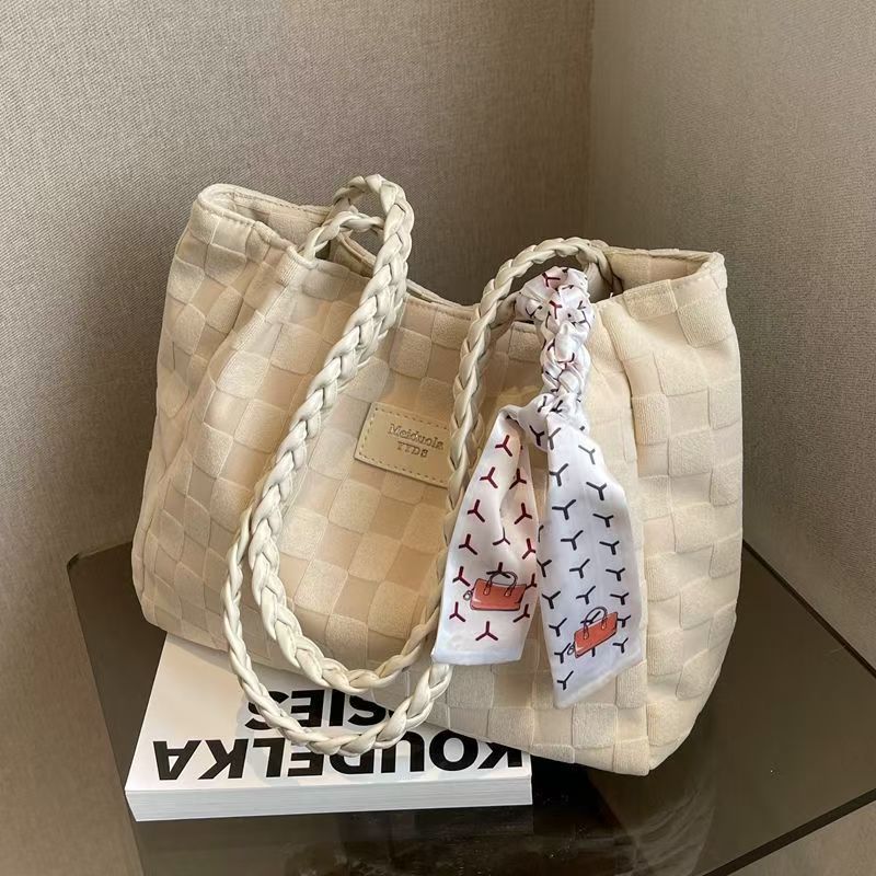 Spring New Large Capacity Handbag - Women's Casual Multi-purpose Canvas Shoulder Bag With High-Quality Texture - Ideal For School Or Commuting Tote Bag