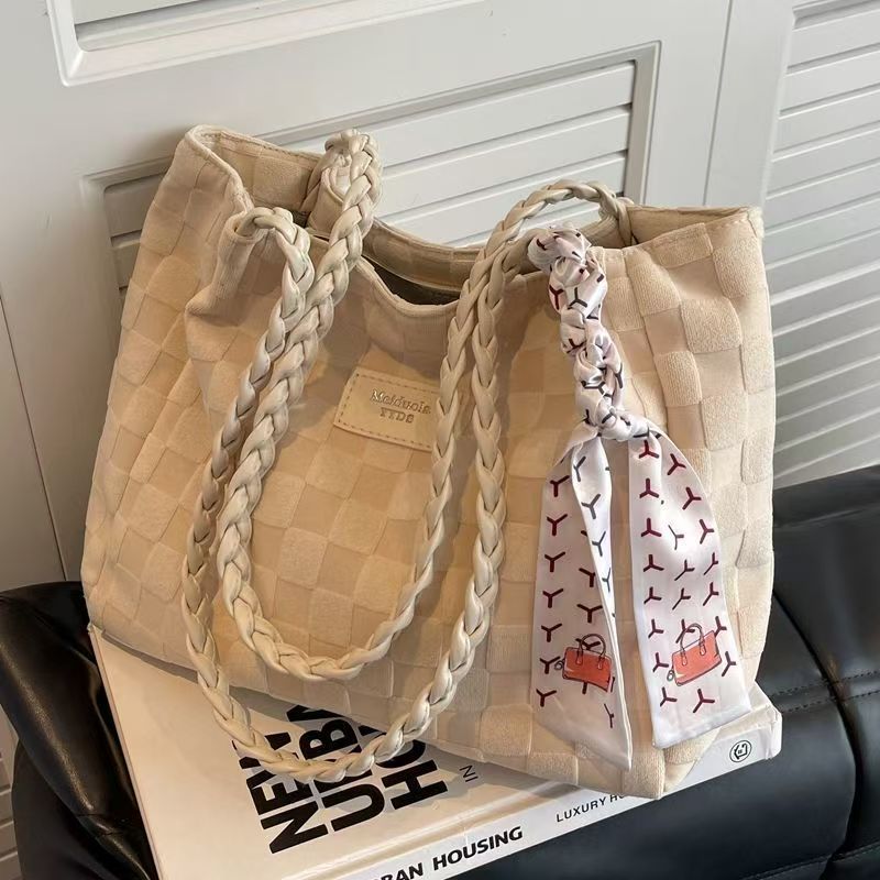 Spring New Large Capacity Handbag - Women's Casual Multi-purpose Canvas Shoulder Bag With High-Quality Texture - Ideal For School Or Commuting Tote Bag