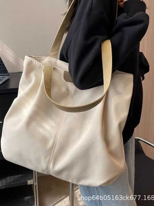 Leisure Large-Capacity Bag - Women's Summer Fashionable Single-Shoulder Bag - Simple And Versatile Canvas Tote Bag - College Student's Class Bag