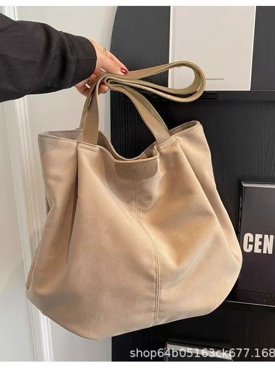 Leisure Large-Capacity Bag - Women's Summer Fashionable Single-Shoulder Bag - Simple And Versatile Canvas Tote Bag - College Student's Class Bag