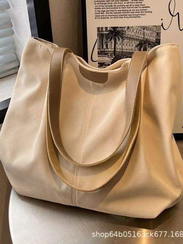 Leisure Large-Capacity Bag - Women's Summer Fashionable Single-Shoulder Bag - Simple And Versatile Canvas Tote Bag - College Student's Class Bag