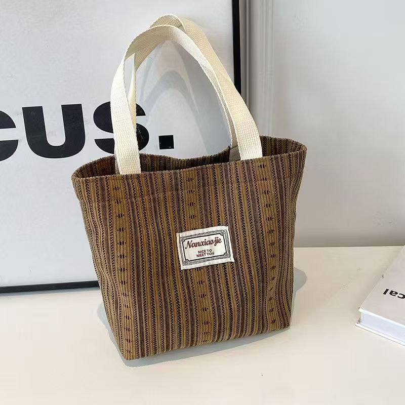 Japanese-Style Canvas Bag With Fashionable Stripes - Crossbody Shoulder Bag For Women Suitable For School Use Tote Backpack For Commuting - Top Quality Nationwide