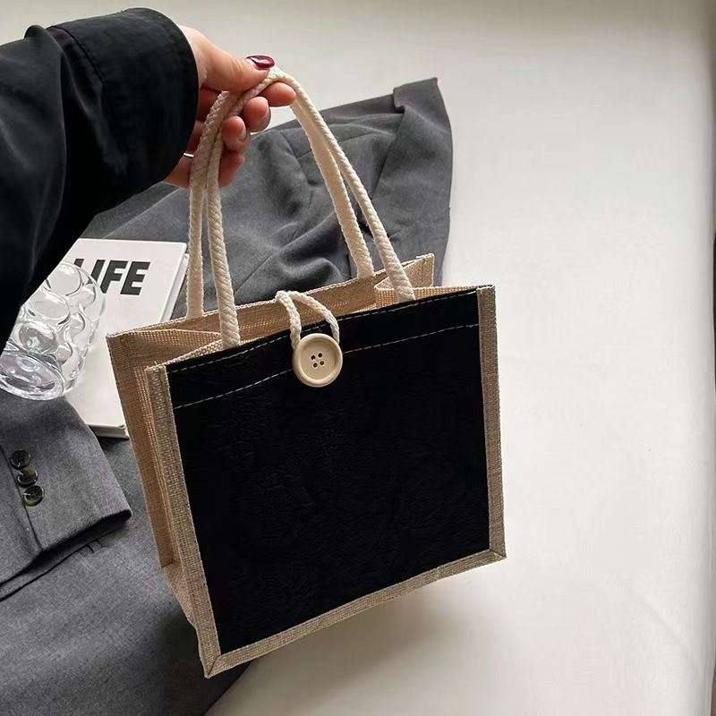 Handbag - Linen Bag - Hand-Held Lunch Box Bag - Lunch Bag For Women's Online Influencers - Daily Work Bag - Top Quality Across The Internet