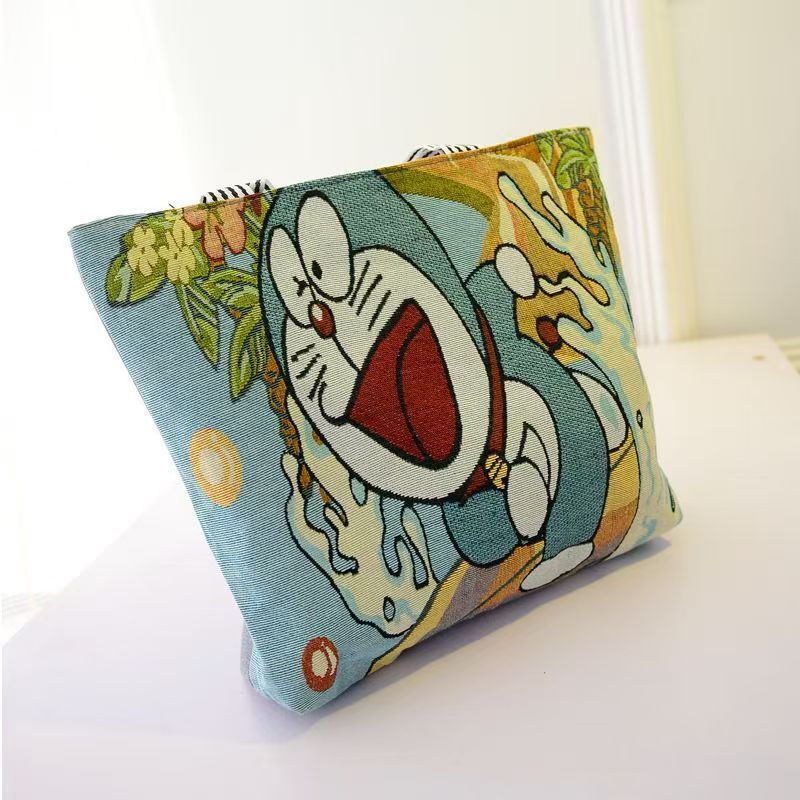 Knitted Shoulder Bag For Casual Office Use Tote Bag Handbag Satchel Canvas Bag Cartoon Embroidered Bag - Top Quality Across The Entire Network Is The Best.