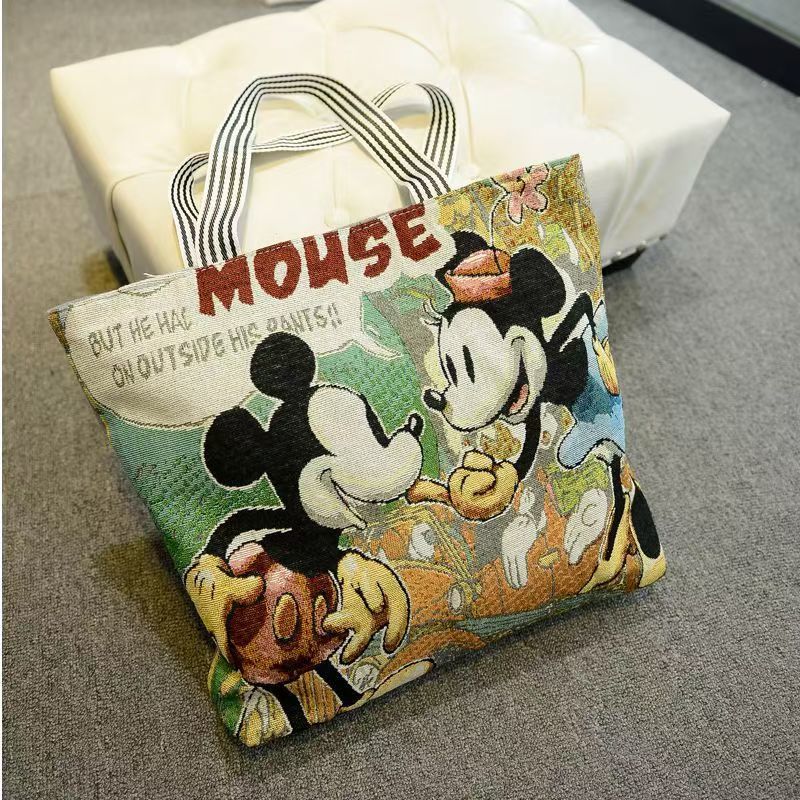 Knitted Shoulder Bag For Casual Office Use Tote Bag Handbag Satchel Canvas Bag Cartoon Embroidered Bag - Top Quality Across The Entire Network Is The Best.