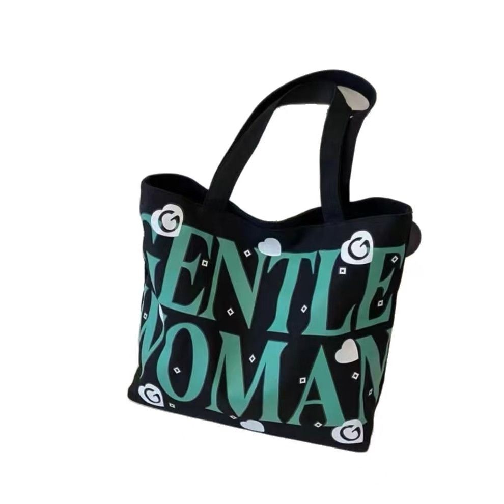 New Style Letter-Shaped Fashionable And Versatile Large Capacity Handbag For Girls - School Tote Bag Canvas Bag Large Capacity Bag