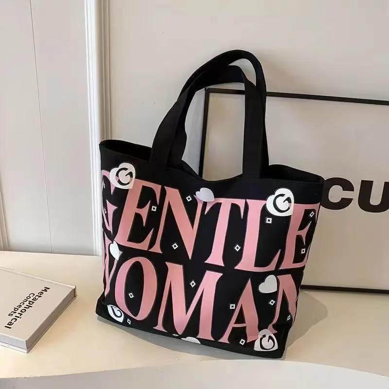 New Style Letter-Shaped Fashionable And Versatile Large Capacity Handbag For Girls - School Tote Bag Canvas Bag Large Capacity Bag